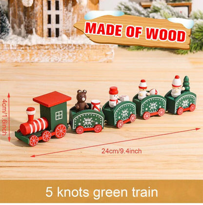 Christmas Train Decoration - Wooden & Plastic Holiday Train Ornament for Xmas Gifts - ZOOMNSTORE