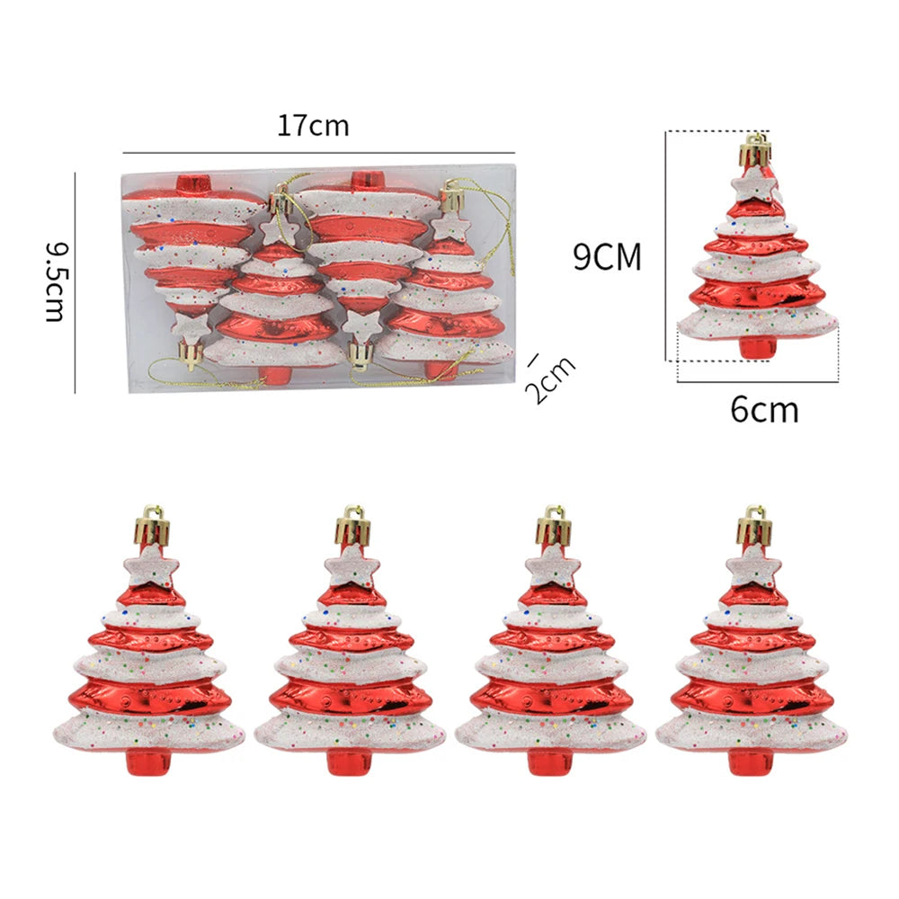 Christmas Tree Candy Decorations - Red and Gold Ornaments with Pine Cones - ZOOMNSTORE