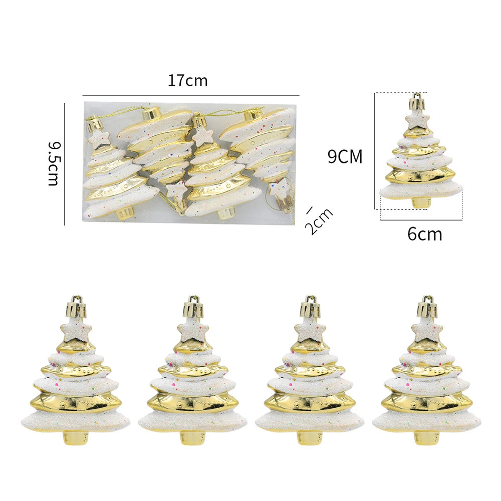 Christmas Tree Candy Decorations - Red and Gold Ornaments with Pine Cones - ZOOMNSTORE