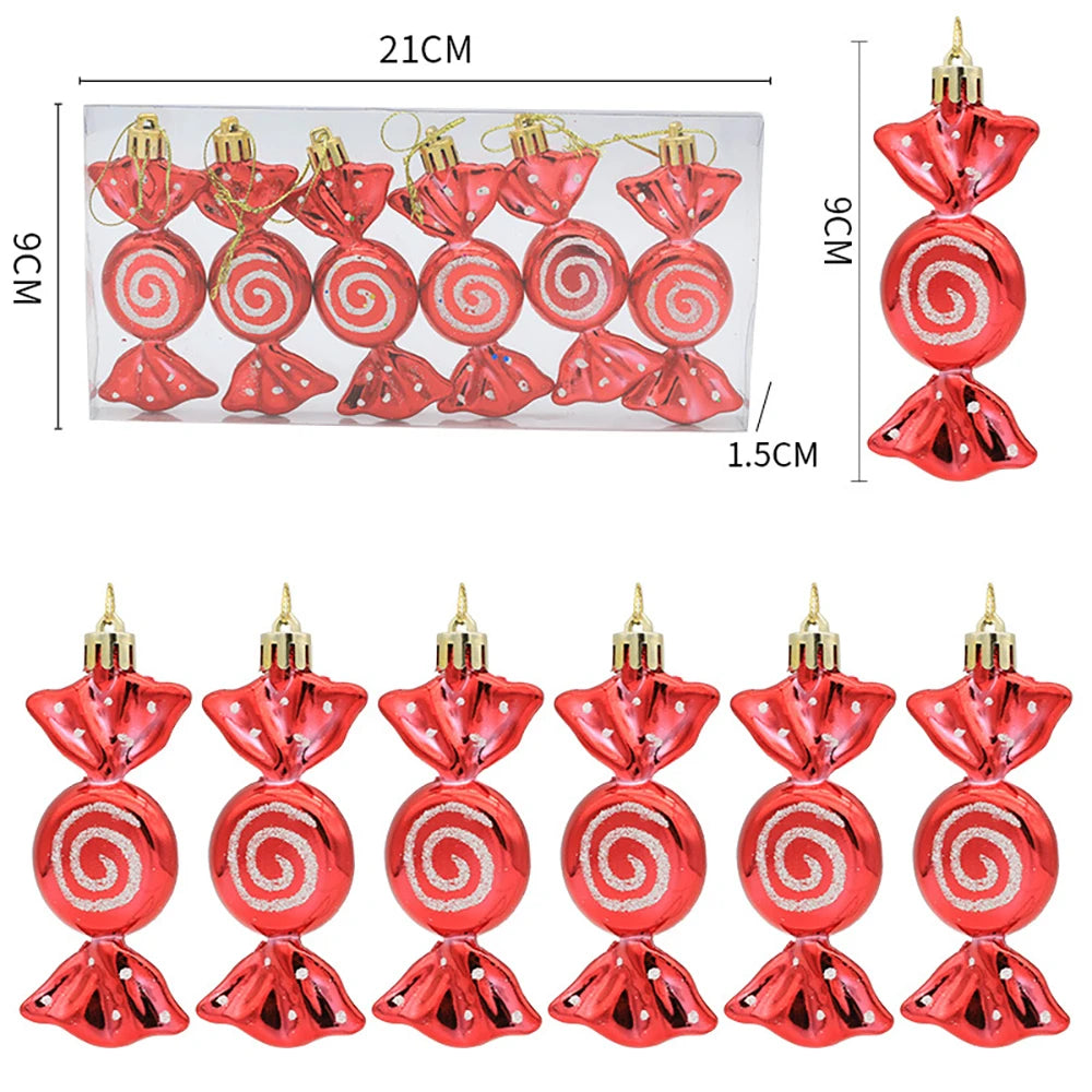 Christmas Tree Candy Decorations - Red and Gold Ornaments with Pine Cones - ZOOMNSTORE