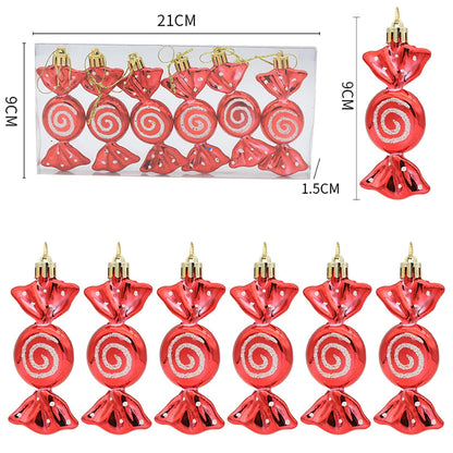 Christmas Tree Candy Decorations - Red and Gold Ornaments with Pine Cones - ZOOMNSTORE