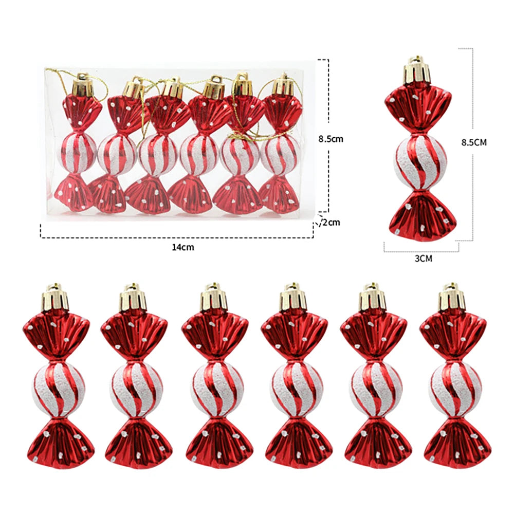 Christmas Tree Candy Decorations - Red and Gold Ornaments with Pine Cones - ZOOMNSTORE