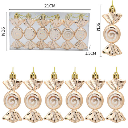 Christmas Tree Candy Decorations - Red and Gold Ornaments with Pine Cones - ZOOMNSTORE