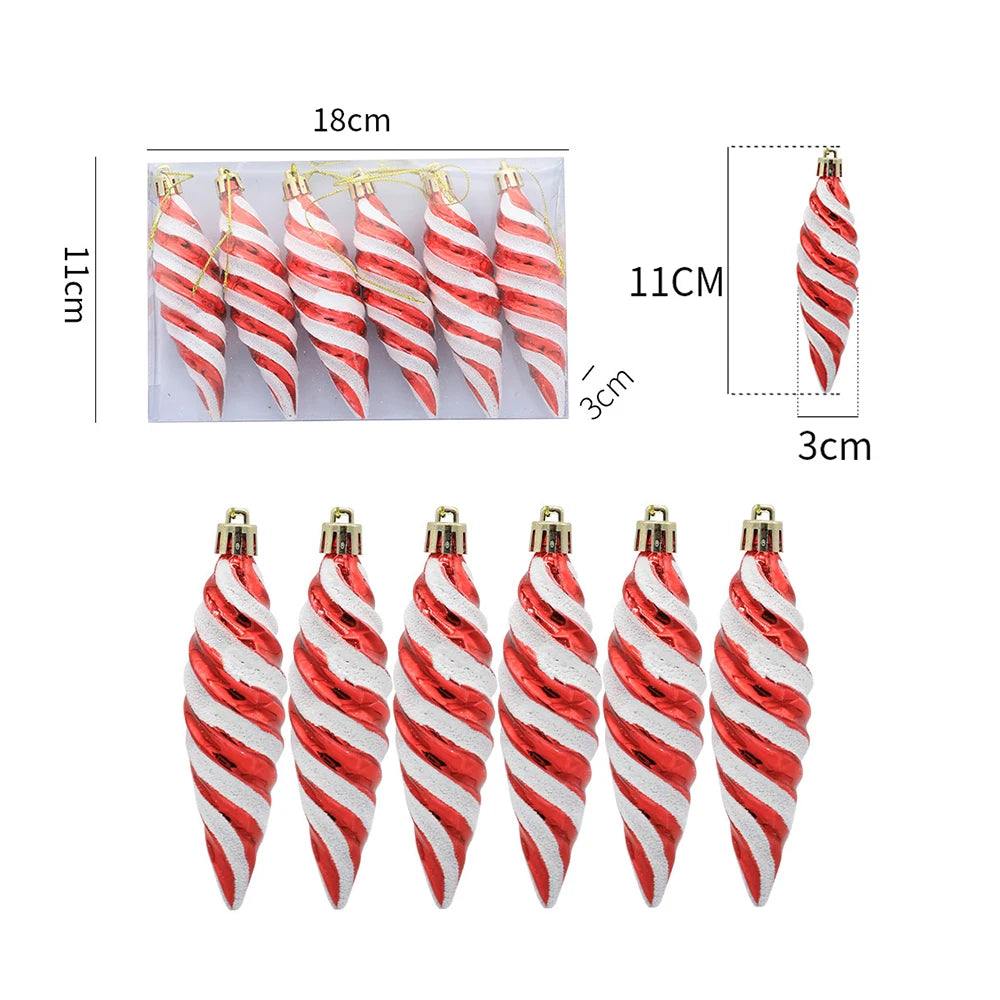 Christmas Tree Candy Decorations - Red and Gold Ornaments with Pine Cones - ZOOMNSTORE