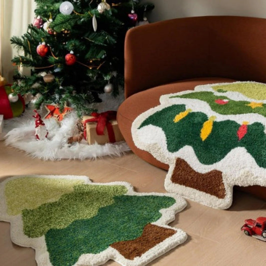 Christmas Tree Floor Mat - Anti-Slip Entrance Bath Mat for Home Decoration - ZOOMNSTORE