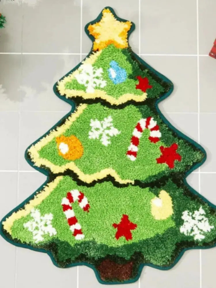 Christmas Tree Floor Mat - Anti-Slip Entrance Bath Mat for Home Decoration - ZOOMNSTORE