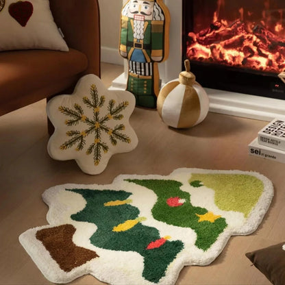 Christmas Tree Floor Mat - Anti-Slip Entrance Bath Mat for Home Decoration - ZOOMNSTORE
