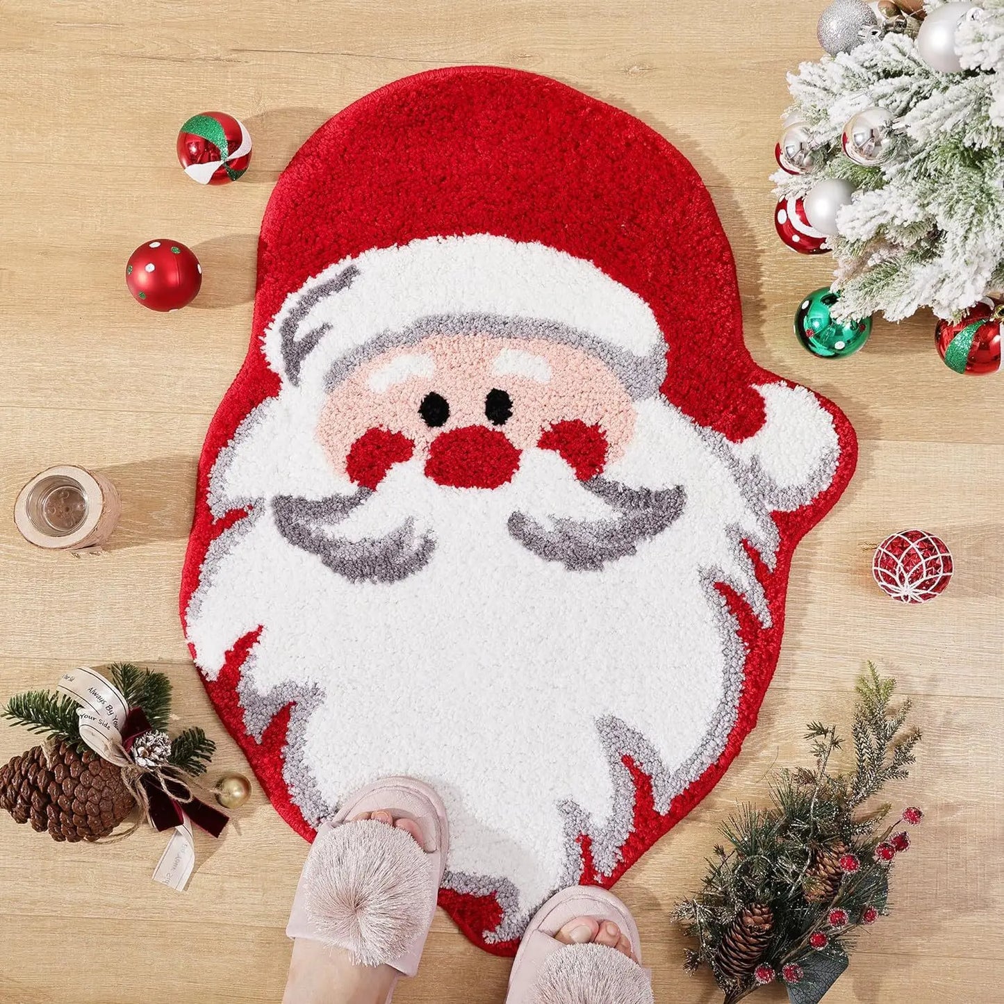Christmas Tree Floor Mat - Anti-Slip Entrance Bath Mat for Home Decoration - ZOOMNSTORE