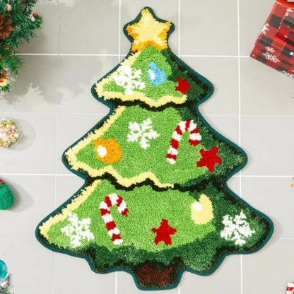 Christmas Tree Floor Mat - Anti-Slip Entrance Bath Mat for Home Decoration - ZOOMNSTORE