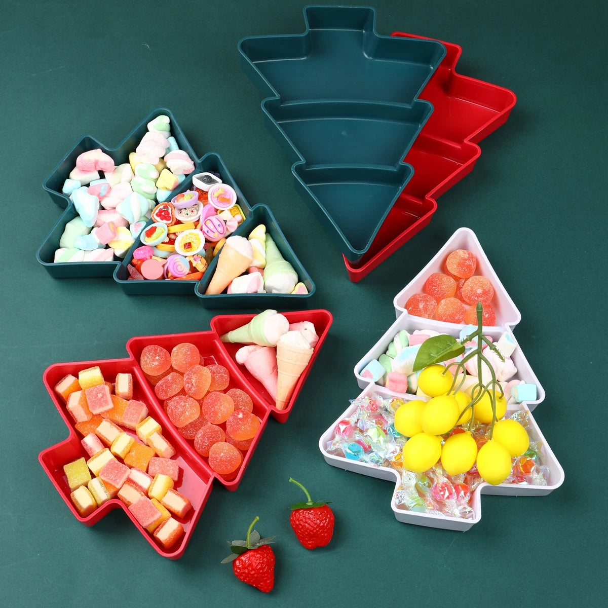 Christmas Tree Fruit Plate - Merry Christmas Party Decor 2025 Navidad Gifts Happy New Year 2026 - ZOOMNSTORE