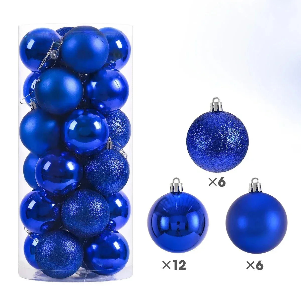 Christmas Tree Ornaments – 24 Piece Plastic Christmas Ball Set for Holiday Decorations - ZOOMNSTORE