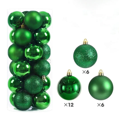 Christmas Tree Ornaments – 24 Piece Plastic Christmas Ball Set for Holiday Decorations - ZOOMNSTORE