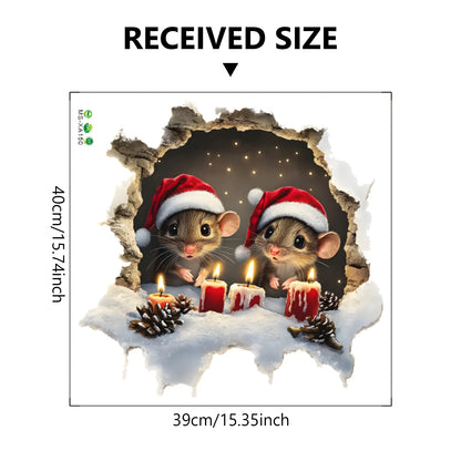Christmas Wall Sticker - 3D Holiday Wall Decal | Festive Home Decor PVC Art - ZOOMNSTORE