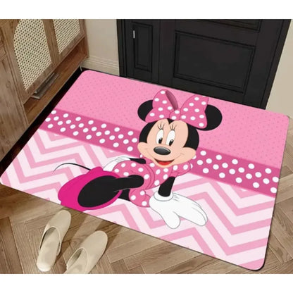 Disney Mickey Minnie Christmas Doormat - Festive Red Holiday Mat with Santa Hats - ZOOMNSTORE