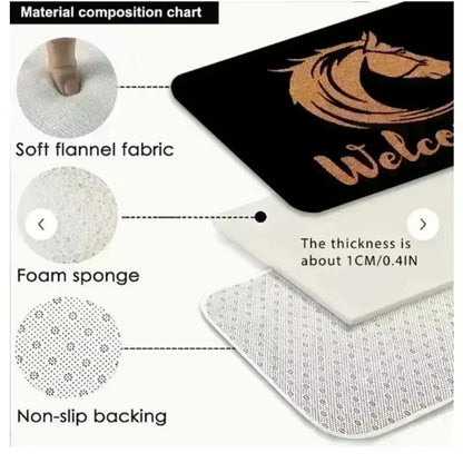 Disney Mickey Minnie Christmas Doormat - Festive Red Holiday Mat with Santa Hats - ZOOMNSTORE