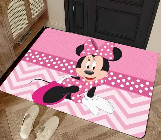 Disney Mickey Minnie Christmas Doormat - Festive Red Holiday Mat with Santa Hats - ZOOMNSTORE