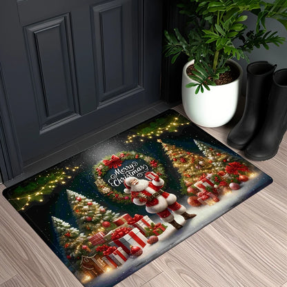 Christmas Santa Claus Welcome Doormat - Non-slip Holiday Rug for Bedroom Hallway and Balcony - ZOOMNSTORE