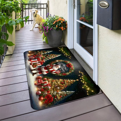 Christmas Santa Claus Welcome Doormat - Non-slip Holiday Rug for Bedroom Hallway and Balcony - ZOOMNSTORE
