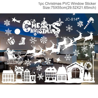 Merry Christmas Window Sticker - Holiday Home Decorations 2024-2025 - ZOOMNSTORE