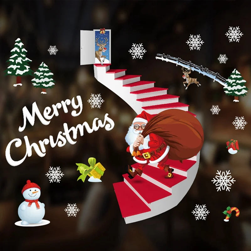 Merry Christmas Window Sticker - Holiday Home Decorations 2024-2025 - ZOOMNSTORE