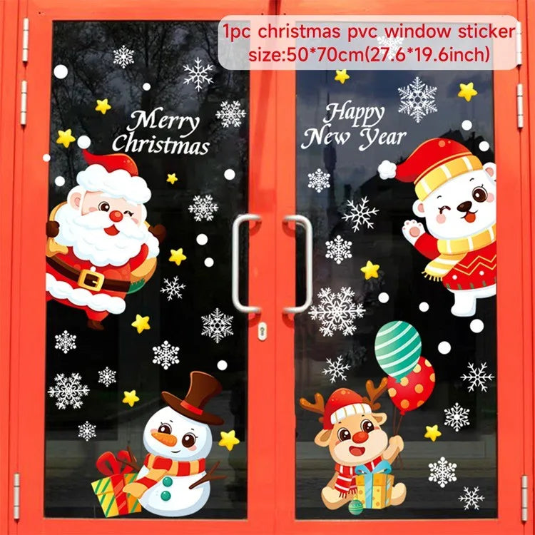 Merry Christmas Window Sticker - Holiday Home Decorations 2024-2025 - ZOOMNSTORE