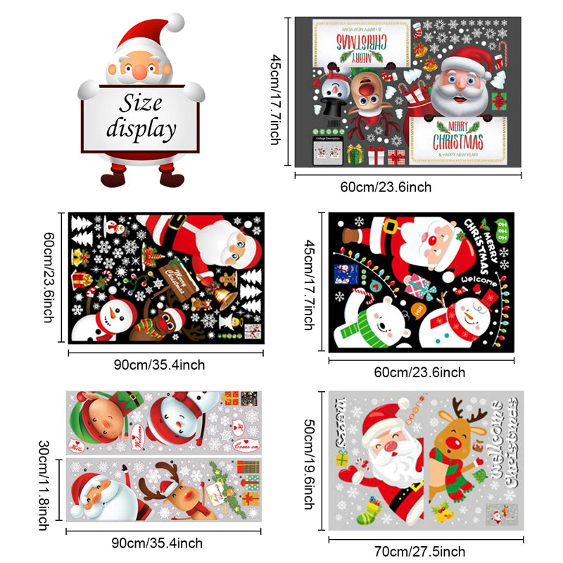 Christmas Window Stickers - Festive Holiday Window Decals & Xmas Wall Decorations 2024 - ZOOMNSTORE