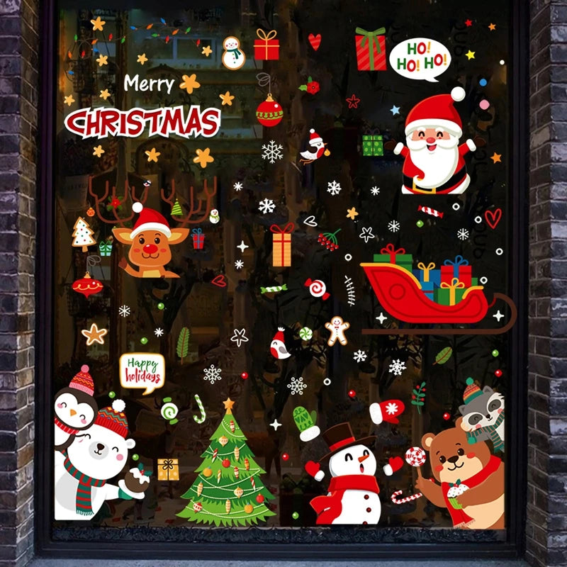Christmas Window Stickers - Festive Holiday Window Decals & Xmas Wall Decorations 2024 - ZOOMNSTORE