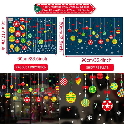 Christmas Window Stickers - Festive Holiday Window Decals & Xmas Wall Decorations 2024 - ZOOMNSTORE