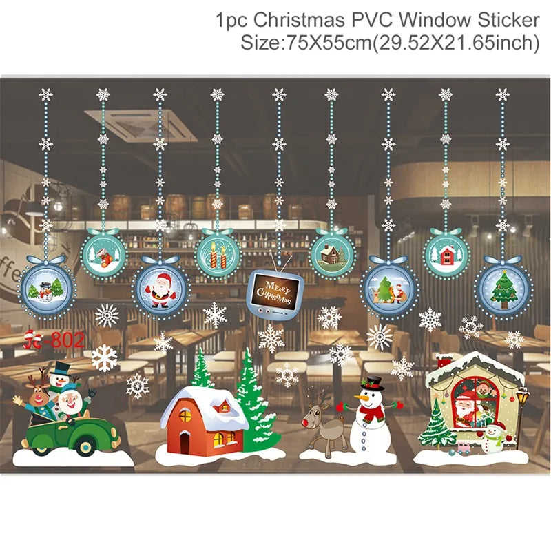 Christmas Window Stickers - Festive Holiday Window Decals & Xmas Wall Decorations 2024 - ZOOMNSTORE