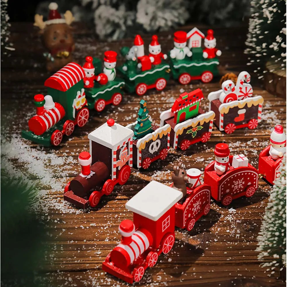 Christmas Wood Train Ornament - Moving Train Decoration for Home  Holiday Gifts - ZOOMNSTORE