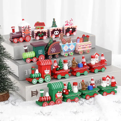 Christmas Wooden Train Ornament - Merry Christmas Home Decoration 2024 - ZOOMNSTORE