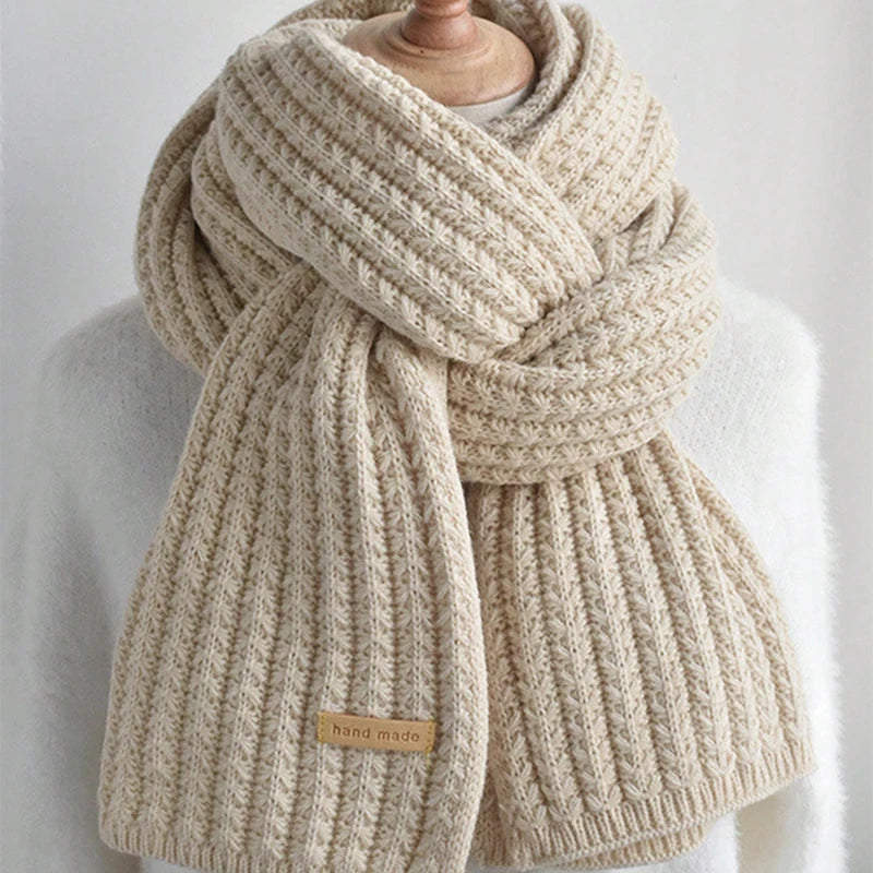 Chunky Knit Scarf – Thick Cable Wrap, Long Warm Polyester Scarf for Travel & Office - ZOOMNSTORE