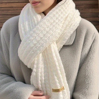 Chunky Knit Scarf – Thick Cable Wrap, Long Warm Polyester Scarf for Travel & Office - ZOOMNSTORE