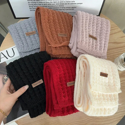 Chunky Knit Scarf – Thick Cable Wrap, Long Warm Polyester Scarf for Travel & Office - ZOOMNSTORE