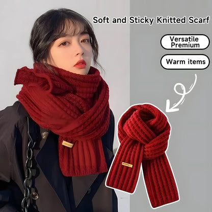 Chunky Knit Scarf – Thick Cable Wrap, Long Warm Polyester Scarf for Travel & Office - ZOOMNSTORE