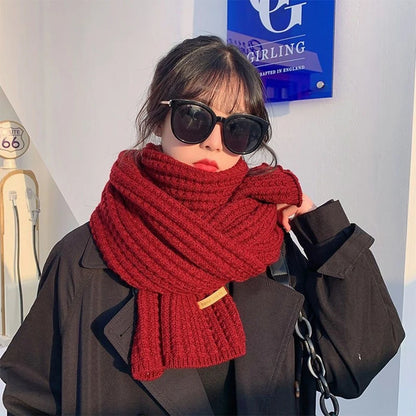 Chunky Knit Scarf – Thick Cable Wrap, Long Warm Polyester Scarf for Travel & Office - ZOOMNSTORE