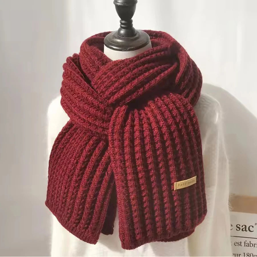 Chunky Knit Scarf – Thick Cable Wrap, Long Warm Polyester Scarf for Travel & Office - ZOOMNSTORE
