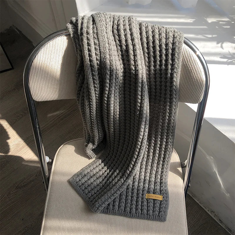 Chunky Knit Scarf – Thick Cable Wrap, Long Warm Polyester Scarf for Travel & Office - ZOOMNSTORE