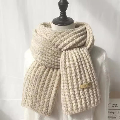 Chunky Knit Scarf – Thick Cable Wrap, Long Warm Polyester Scarf for Travel & Office - ZOOMNSTORE