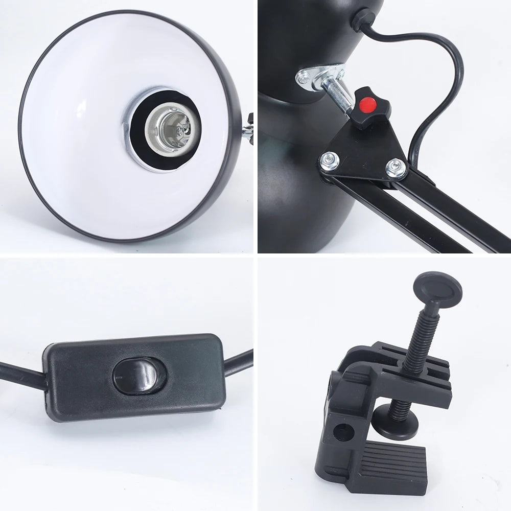 Clamp Desk Lamp – Folding Office Lamp with Touch On Off Switch | Modern Study Light - ZOOMNSTORE