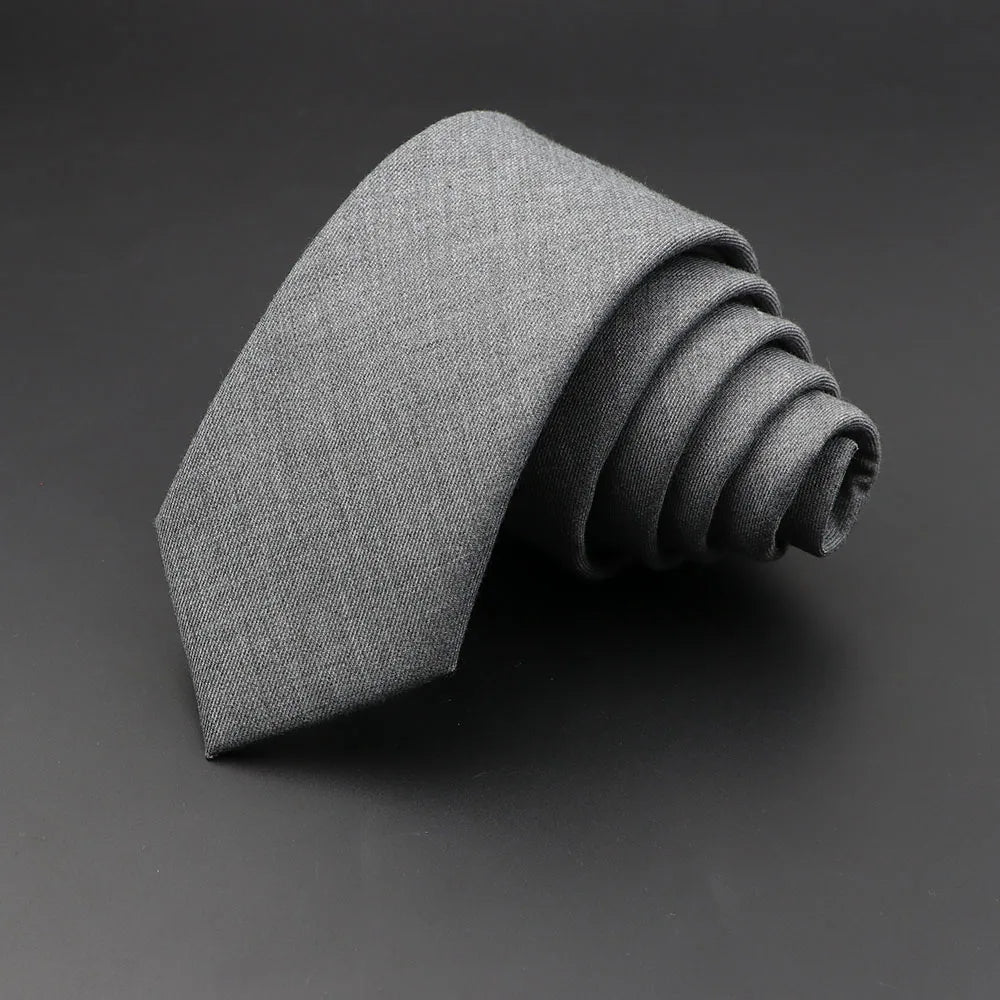 Mens Handmade Skinny Grey Plaid Tie - Classic Cotton Cashmere Accessory - ZOOMNSTORE