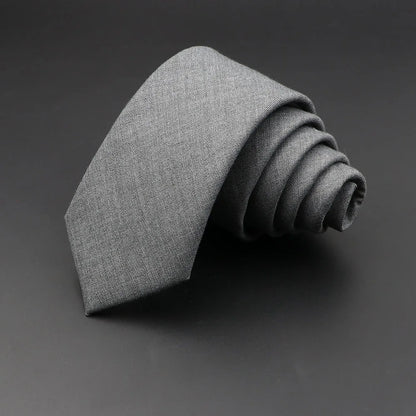 Mens Handmade Skinny Grey Plaid Tie - Classic Cotton Cashmere Accessory - ZOOMNSTORE