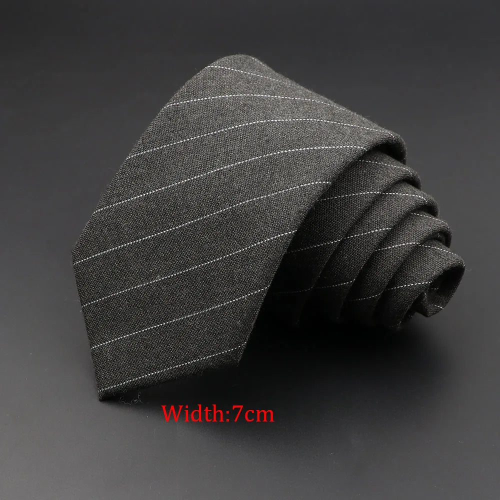 Mens Handmade Skinny Grey Plaid Tie - Classic Cotton Cashmere Accessory - ZOOMNSTORE