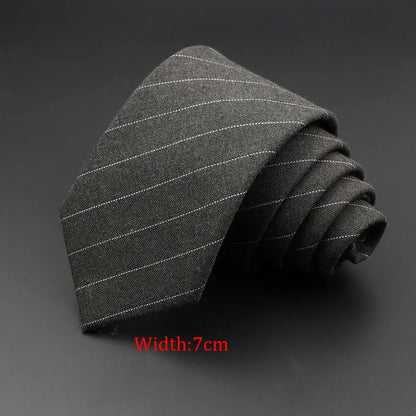 Mens Handmade Skinny Grey Plaid Tie - Classic Cotton Cashmere Accessory - ZOOMNSTORE