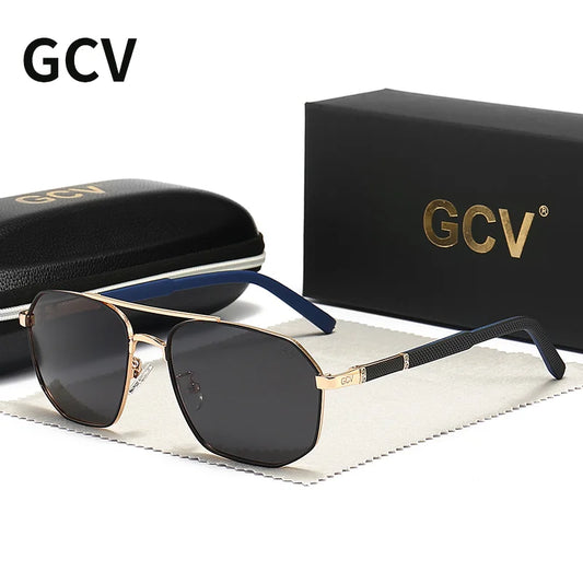 Classic Pilot Square Polarized Sunglasses - Mens Metal Frame UV Blocking Eyewear - ZOOMNSTORE