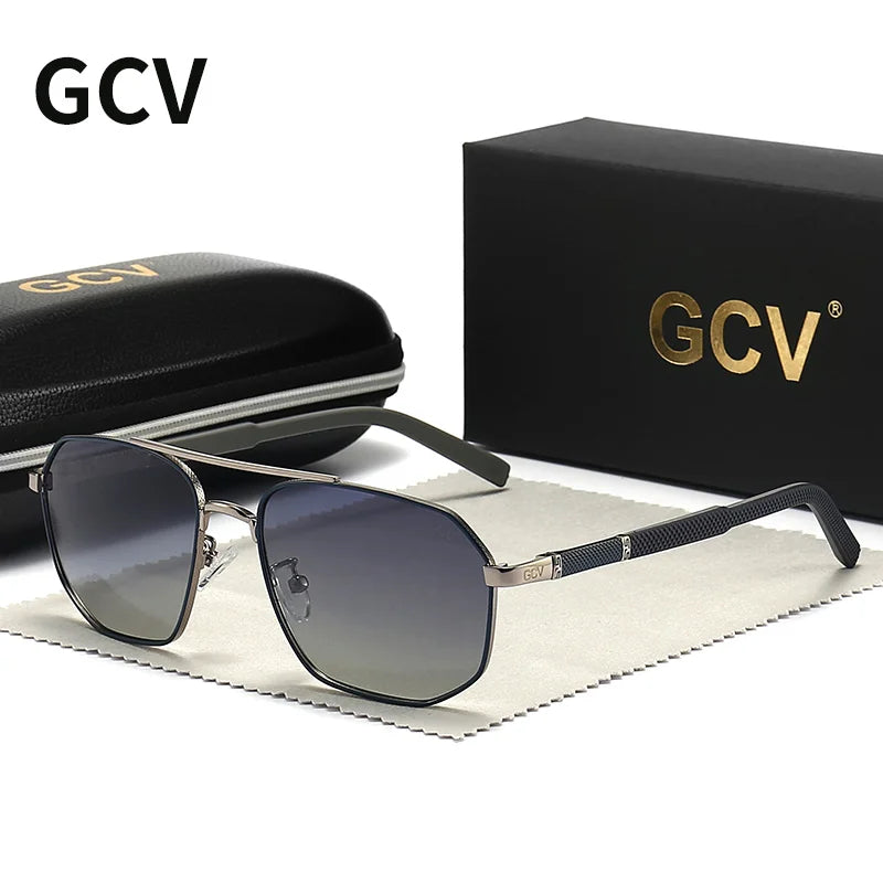 Classic Pilot Square Polarized Sunglasses - Mens Metal Frame UV Blocking Eyewear - ZOOMNSTORE