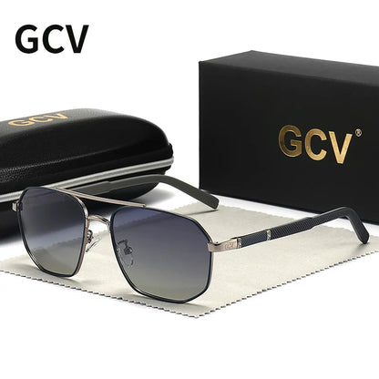 Classic Pilot Square Polarized Sunglasses - Mens Metal Frame UV Blocking Eyewear - ZOOMNSTORE