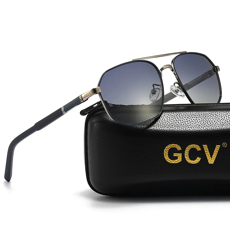 Classic Pilot Square Polarized Sunglasses - Mens Metal Frame UV Blocking Eyewear - ZOOMNSTORE
