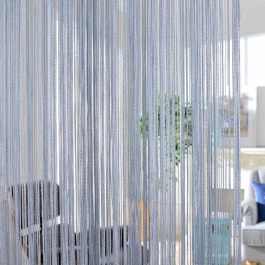 Classic Solid Color Curtains - Stripe Gray and White Window Treatment - ZOOMNSTORE