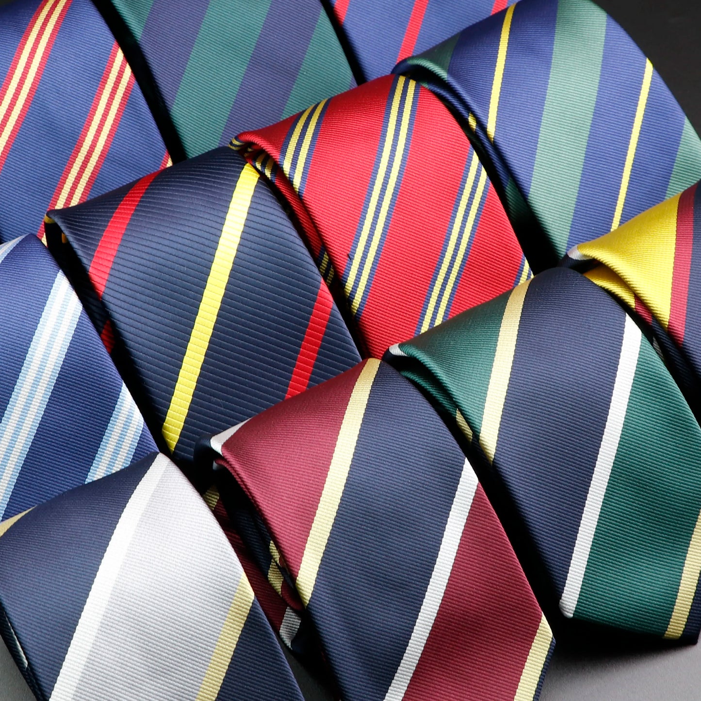 Classic Stripe Mens Tie - Jacquard Necktie in Red Blue Green for Daily Wear and Weddings - ZOOMNSTORE